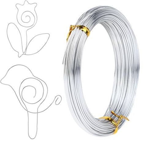 Giantree Silber Basteldraht 1mm×20m, Aluminiumdraht Schmuckdraht Modellierdraht DIY Draht zum Basteln Silber Basteldraht Draht zum Basteln für Schmuck Handwerk Bastelarbeiten