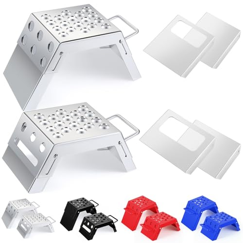 DaisyInner Motorrad-Startblock-Hilfe, verstellbar, 7,6–22,9 cm, Motorsport-Fußhocker, Dirt-Bike-Zubehör für E-Bikes, Jugendliche, Moto-Crosser, Touren-Motorräder, Silber, 2 Stück