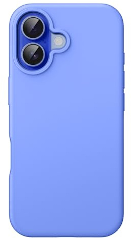 JETech Silikonskal för iPhone 16, Ultramarin | Silkesmjuk Känsla, Stötsäker, Reptålig, Mikrofiberfoder