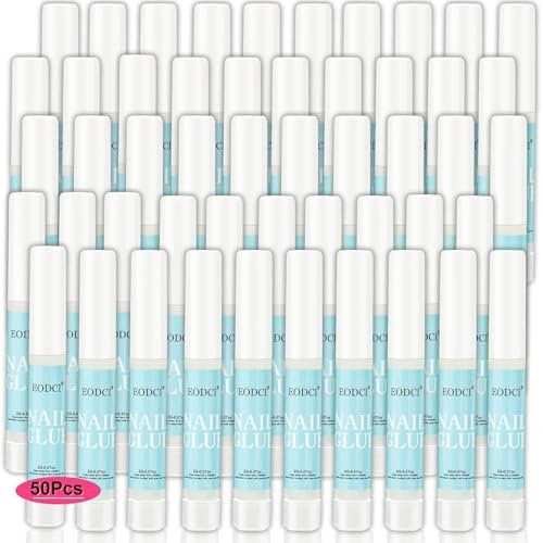 EODCI 50 Pcs Nagelkleber, Stark und Langlebig, Für Kunstnägel, Nagelreparatur und Dekoration
