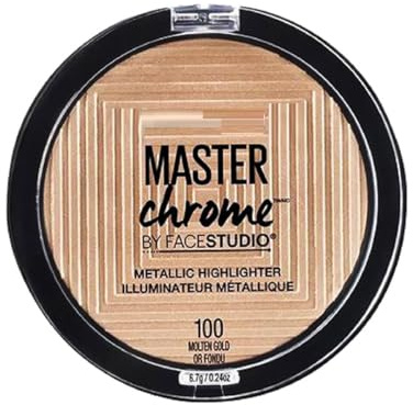 Bronze.r, Metallic Highlighter, Bronzer, Sheen Metallic Finish, Molten Gold, Master Chrome by Face Studio, 6.7g (Pack Of 1)