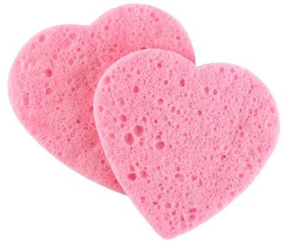 Lot de 10 éponges compressées en forme de cœur, éponges pour le visage, éponge nettoyante et démaquillante