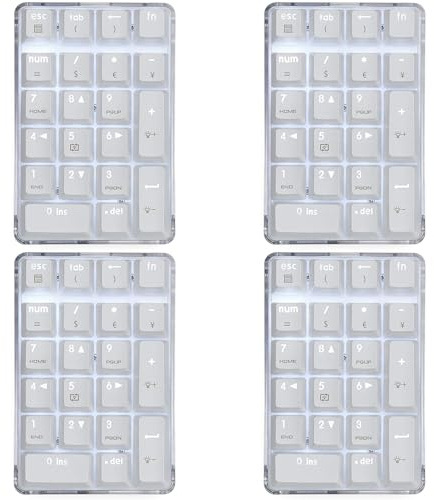 Iyalezirk 4X mekaniskt numeriskt tangentbord brun speltangentbord med kabel bakgrundsbelyst glasfodral 21 tangenter mini numeriskt tangentbord