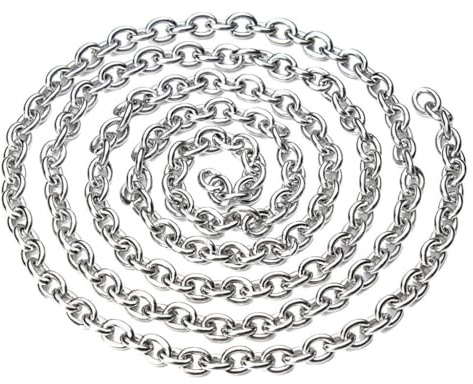 drburpily Kedja i rostfritt stål med metallkedja med smyckestillverkningskedjor, smyckeförlängare och hantverkshalsband, fina kedjor, halsbandsförlängare