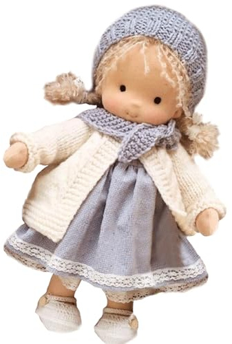 NIDONE Muñeca de Trapo, Adorable muñeca de Felpa Suave con Sombrero de Tela y Bufanda, Exquisito Mini Juego de rol navideño para fomentar el Amor y el compañerismo
