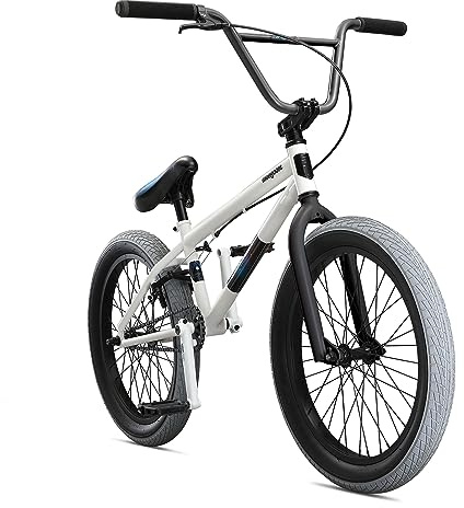 Mongoose Legion L40 Kids Freestyle BMX Bike, Intermediate Rider, Boys and Girls Bikes, 20-Inch Wheels, Hi-Ten Steel Frame, Micro Drive 25x9T BMX Gearing, White
