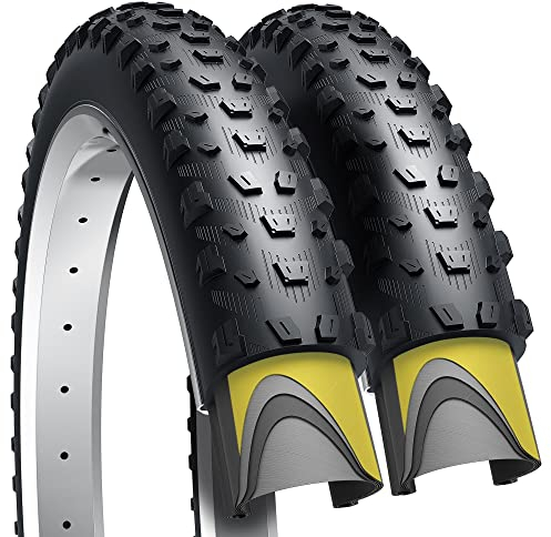 Fincci Bici Cubiertas MTB 27.5 x 2.35 Pulgadas - Par de Plegable Neumáticos 60-584 con 1mm Antipinchazos, Gomas 27,5 para Adulto Mountain Bike, Eléctrica, Montaña Bicicleta - Pack de 2 para Ciclismo