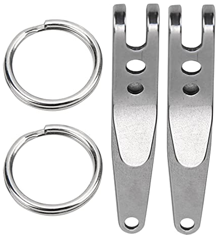 ciciglow Porte-clés de Ceinture, 2 Pièces Pince de Suspension Cintre Pince Tactique Pince de Poche Pince de Ceinture Extérieure en Acier Inoxydable avec Porte-clés Porte-clés Polyvalent