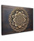 MuchoWow© Bild auf Leinwand Groß 120x80 cm XXL Schlafzimmer Bilder Wand Deko Wohnzimmer Modern Wanddeko Bilderwand Geschenk Mandala - Holz - Blumen - Braun