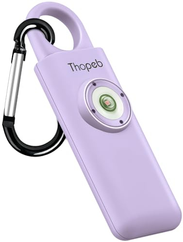 Der Original Persönlicher Alarm Für Frauen, Schlüsselanhänger Alarm mit Sirene für Selbstverteidigung und Sicherheit, Von der Polizei Empfohlen, 130 dB Sirene, LED-Stroboskoplicht, Knallfarben (Lila)