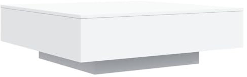 vidaXL Couchtisch, Quadratisch Beistelltisch Sofatisch, Tisch Kaffeetisch für Wohnzimmer, Teetisch Telefontisch, Modern, Weiß Holzwerkstoff