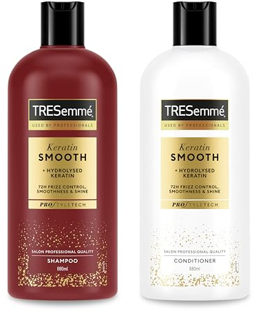 1xTRESemmé Keratin Smooth Shampoo 680 ml & 1x TRESemmé Keratin Smooth Conditioner for 72h frizz control, smoothness & shine 680 ml 2 piece