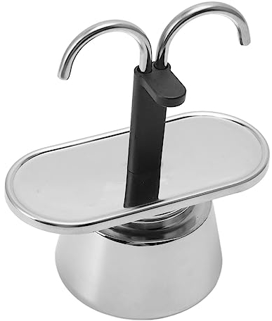 SUNGOOYUE Caffettiera in Acciaio Inossidabile da 2 Tazze da 100 Ml Caffettiera Compatta Fai-da-te a Doppia Testa Ideale Come per i Viaggi