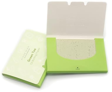 Kissy miss Green tea oil blotting sheets for face,100 sheets in 1 Pack,lift away excess oil,easy to slip into your purse, makeup bag, or even your pocket