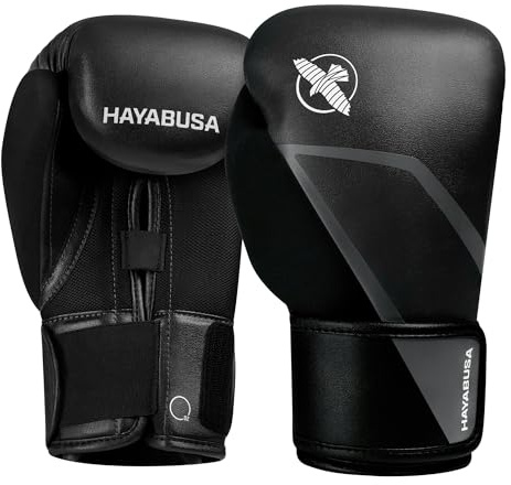 Hayabusa E1 Boxing Gloves for Kids, Youth and Teens - Black/Grey, 8oz