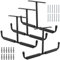 KOHAND 4 PCS 42.5 x 30 cm Overhead Garage Hooks, Black T-Shaped Ladder Hooks for Hanging Hose Pipe Lumber Other Bulky Items with Screws and Expansion Tubes
