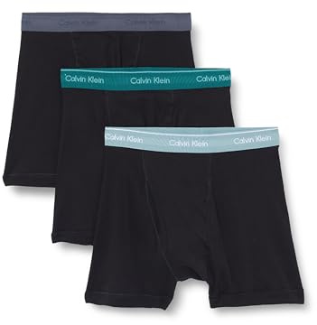Calvin Klein Boxer Brief 3 PK 000nb4003a Type Boxershorts, Multi (svarta kroppar med bläck/strand zon/gräsmatta), M för män, Multi (svarta kroppar med bläck/zon strand/gräsmatta), M