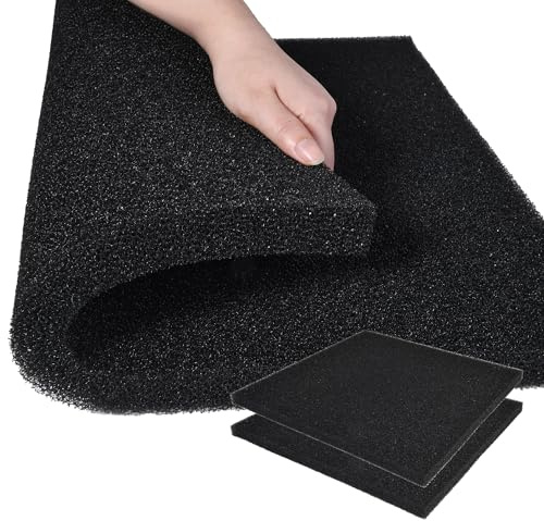 Hipanda 2 Pack Aquarium Bio Filter Sponge Pad 20x20x1,30PPI, Bio Filter Media Foam Pad Sponges, Cut-to-Size Open Cell Foam Sheet for Fish Tank