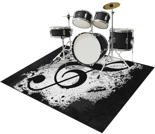 Tappeto per Batteria - Tappeto a Tamburo Insonorizzato - Tappeti Rettangolari Antiscivolo per Batteria Elettroniche Rullante Acustica Grancassa - Tappetino per Batteria e Percussioni 100 x 80 cm