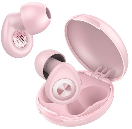 Tapones Oidos Ruido Dormir, 45dB Tapones Oidos Cancelacion de Ruido con 8 Reutilizable Puntas(XS/S/M/L) y Estuche, Tapones para Dormir/Concentración/Conciertos/Viaje/Estudio/Trabajo, Color Rosa