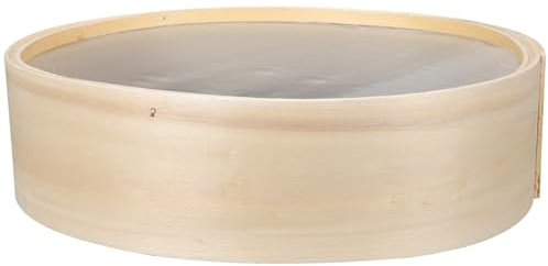 HEALEEP Tamis Farine en Bois Beige Multi-Fonction Grille Uniforme, Passoire à Pâtisserie Pratique Cuisson Pâtisserie pour Usage Domestique et Restaurants