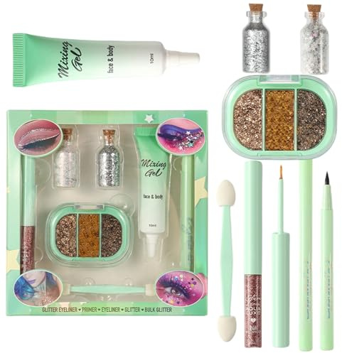 Waterproof Makeup Set, Cosmetics Kit with Eyeliner, Shimmer Under Eye Shadow with Smoot Finish, Beauty Makeup Collection, Glams Style Radiant Colors, Makeups Set for Women Party Wedding