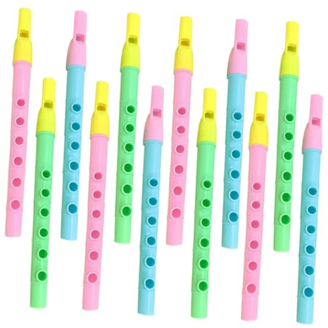 MINAOLULUS 12pcs Recorder Instrument for Boys and Girls Mini Recorder Flute Beginner Music Flute for Boy Girl to Play at Home School Random Color