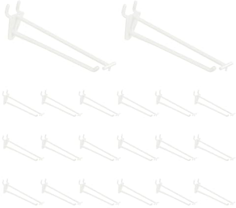 QUARKZMAN 20 Pcs Ganchos Para Panel Perforado 6 Pulgadas Accesorios De Organizador De Tablero Perforado Ganchos De Exhibición De Plástico Duraderos Para Almacenamiento En Pared Organización
