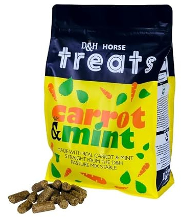 Dodson & Horrell Carrot & Mint Horse Treats, 1 kg | Crunchy carrot and mint-flavoured treats for horses and ponies; ideal as a training reward or everyday treat.