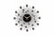 Karlsson Wanduhr Sunburst, Schwarz/Gold, 30 cm