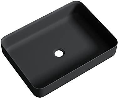 doporro Waschbecken Mineralguss BTH: 55x40x13cm Design Aufsatzwaschbecken Waschschale Colossum812 Anthrazit matt, aus Gussmarmor Waschtisch Waschbecken