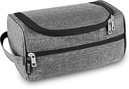 DELAWAY Kulturbeutel Herren & Damen [Design 2023] Kulturtasche zum Aufhängen Männer & Frauen - Waschtasche für Koffer und Handgepäck - Kosmetiktasche mit Kofferhalterung (Grau)