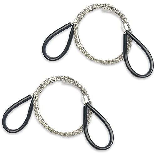 Sierra de alambre de bolsillo de 72 cm, sierra de cuerda de alambre de cuero, mini sierra para acampar al aire libre, jardinería, camping al aire libre, rama de árbol, corte de madera