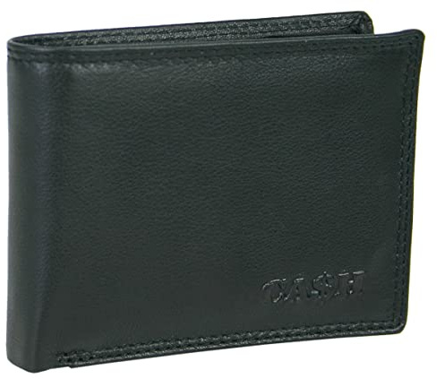 CA$H - Herren Geldbörse Slim - Echt-Leder Portemonnaie - Schwarz