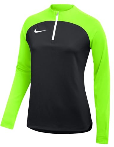 NIKE Women's W Nk Df Acdpr Dril K Long sleeve top, Black/Volt/White, M UK