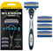 Wilkinson Sword - Hydro 5 Razor For Men, Carbon Coated Blades, Hydrating Gel, Precision Trimmer, 5 Blades, Blue, Sensitive Skin