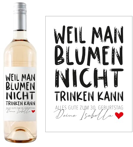 1M® Personalisiertes Weinflaschen-Etikett - Geschenke für Frauen & Männer - ideale Überraschung für deine Liebsten - Geburtstagsgeschenk, Abschiedsgeschenk, kleine Geschenke - #1