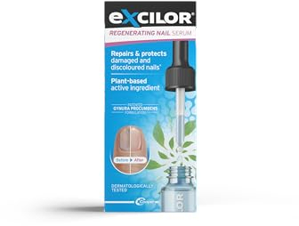 EXCILOR - Regenerierendes Nagelserum - Repariert & schützt geschädigte & verfärbte Nägel - Patentierte Formel - Auf Pflanzenbasis mit Gynura-procumbens - Dermatologisch getestet - 10ml