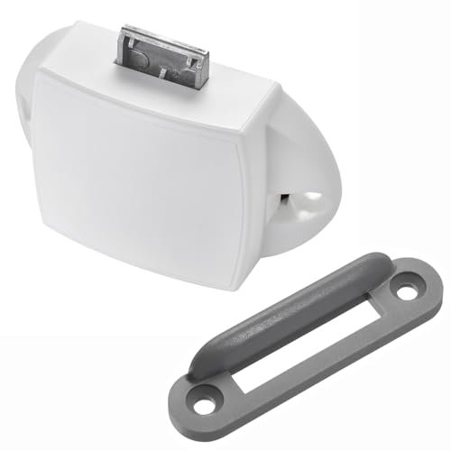 SOTECH Push-Lock cerradura de superficie 77 x 44,5 x 21 mm blanco, cerradura de mueble cerradura de armario para barco y caravana