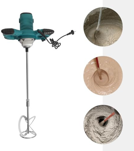 MEELRYD Mezclador de hormigón, 2100 W, agitador para mortero con 6 velocidades batidor M14, ideal para mezclar alimento, plástico, pintura, cemento, mortar, etc