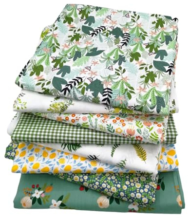Outbit Fat Quarters-tyg, 8-pack (50 x 50 cm/19,69 tum x 19,69 tum) premium bomullsförskärningar för quiltning, sömnad och gör-det-själv-hantverk, lappverk tygark för heminredning och handgjorda