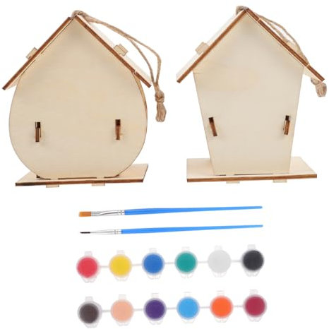 LRXIYODE 2ensembles Kit De Construction De Nichoir Oiseau Bois Pour Garçon Fille Activité Créative Et Éducative Jouet Puzzle Soi-même