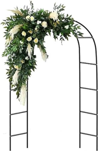 Gazebo ad arco da giardino per matrimoni, cerimonie all'aperto e decorazione per cortile, padiglione con rose nere, perfetto per feste in giardino e in giardino (larghezza 1,4 m x altezza 2,3 m)