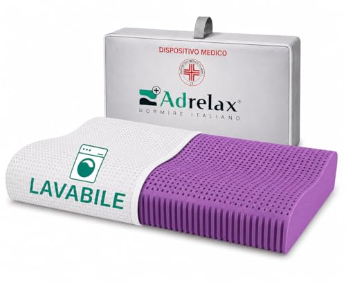 Cuscino Cervicale Ortopedico Lavabile 30°C – Memory Foam + Gel Traspirante – Supporto Ergonomico per Dormire su Fianco e Supino – Made in Italy – AD Relax Orto Wash