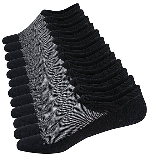Ueither Calcetines Cortos Hombre Invisibles Respirable Calcetines tobilleros Algodón Antideslizantes