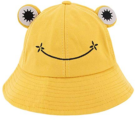 Haoohu Chapeau Cloche en Coton Grenouille pour Adultes – Chapeau de Soleil pour fête costumée, Grenouille Jaune, Taille Unique