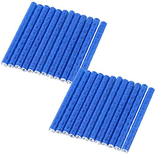 Keenso Reflector de radios de Bicicleta, 24 Piezas Reflector de Rueda de Ciclismo Colorido Rueda de Bicicleta Clips de Reflector de radios Tubo de Clip de Tira de Advertencia Reflectante(Azul)