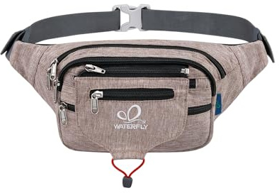 WATERFLY Bauchtasche Gürteltasche Damen und Herren Sport Hüfttasche für Laufen Fitness Joggen Wandern Khaki