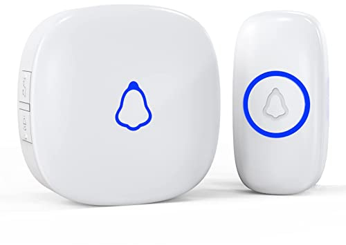 SECRUI Wireless Doorbell, Easy installation, Waterproof, Adjustable Volume, 58 Chimes, Colorful LED, 1000Ft Range, M520+F55, White