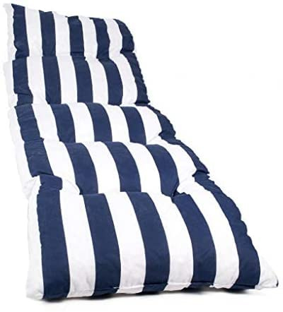 Genérico Cojín Tumbona Colchón Colchoneta Tumbona Acolchada 180 x 55 x 8 cm Classic Texturas Colchoneta para sillas de Terraza (Raya Azul)